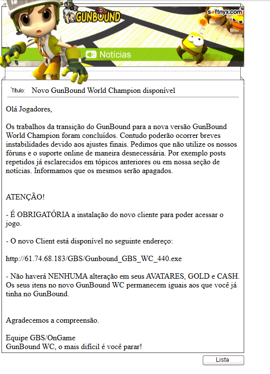 Gunbound World Champion chega ao Brasil